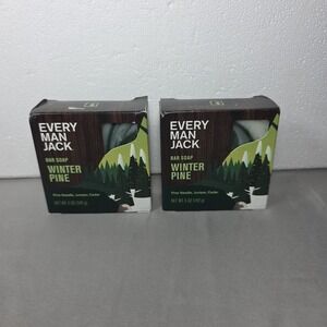 Every Man Jack Men's Bar Soap - Winter Pine Holiday Scent Lot Of 2